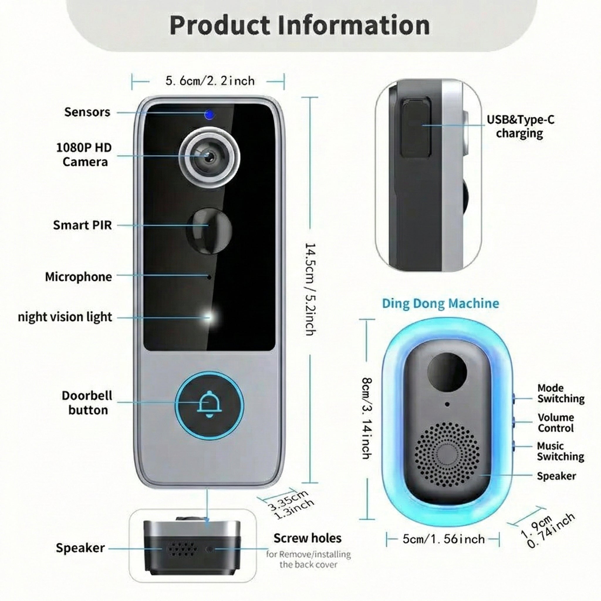 PurePeeki Wireless 1080P HD Video Doorbell UK