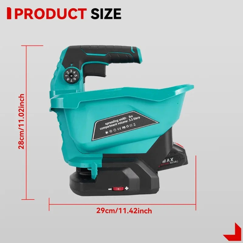 GranViki Battery-Powered Lawn Spreader for Seed & Fertilizer