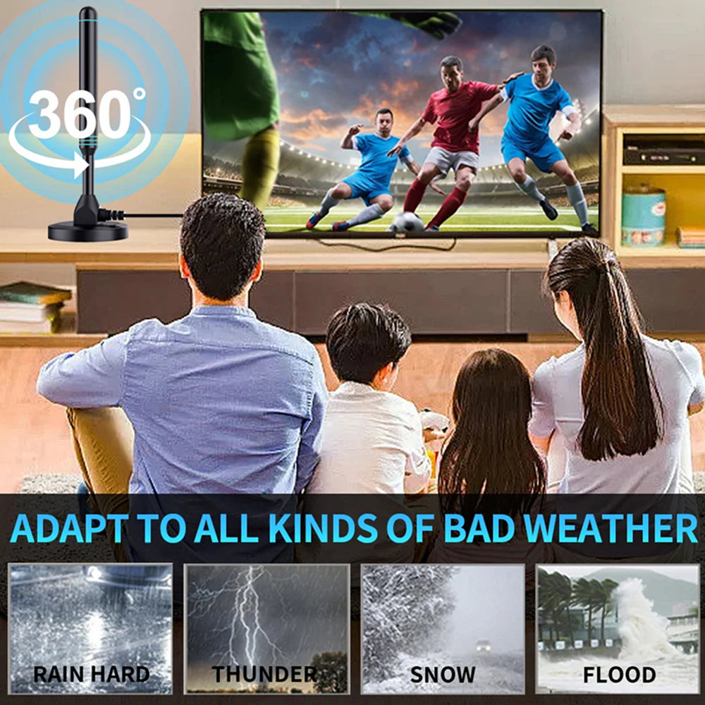 SygNarci Amplified Indoor TV Aerial 4K UHD 30dB Amplifier UK