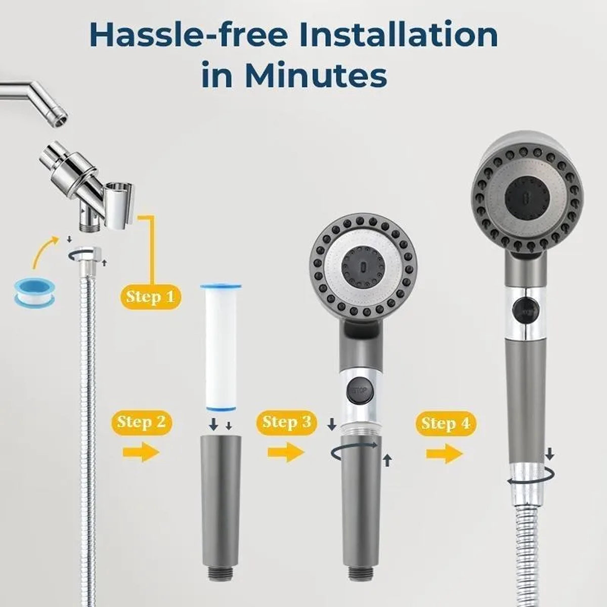 PurryAqua High-Pressure Filtered Shower Head