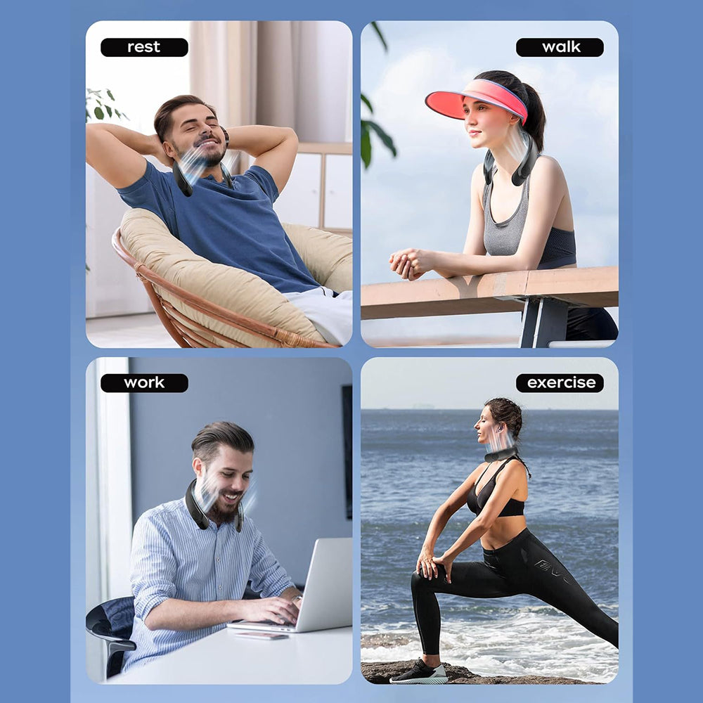 NeckyKool Bladeless Wearable Neck Fan with 360° Airflow