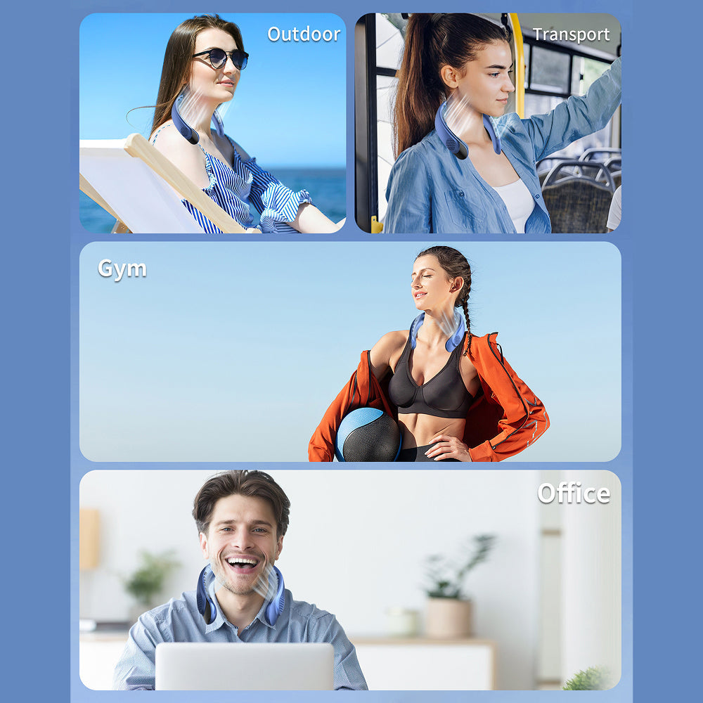 NeckyKool Bladeless Wearable Neck Fan with 360° Airflow