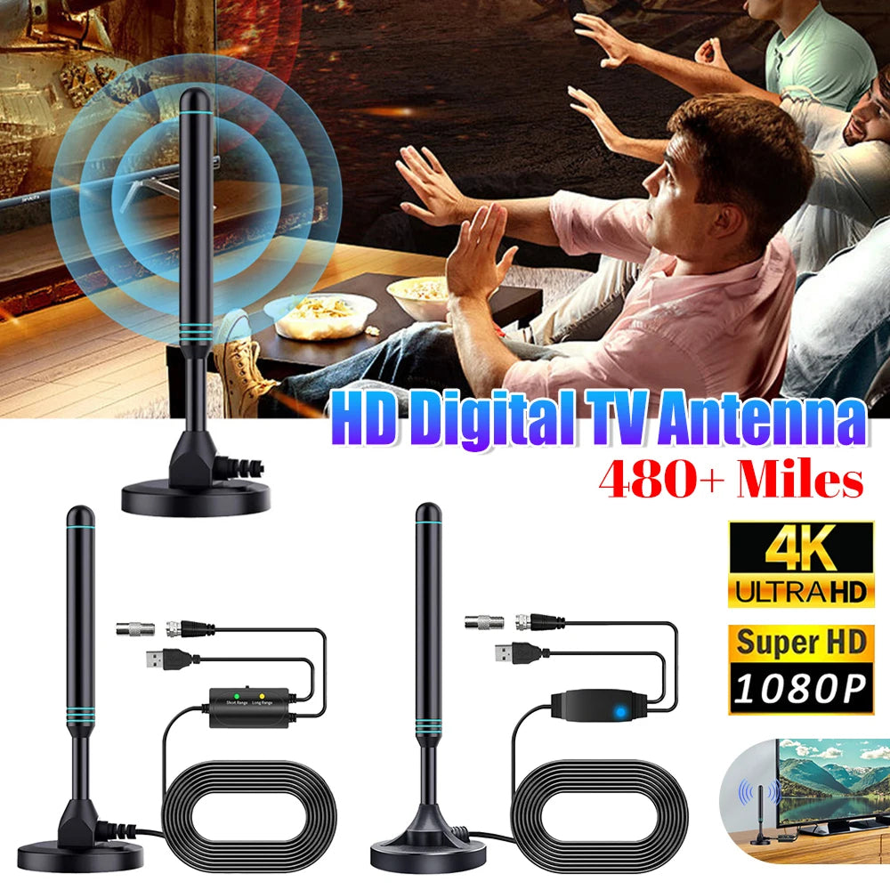 SygNarci Amplified Indoor TV Aerial 4K UHD 30dB Amplifier UK