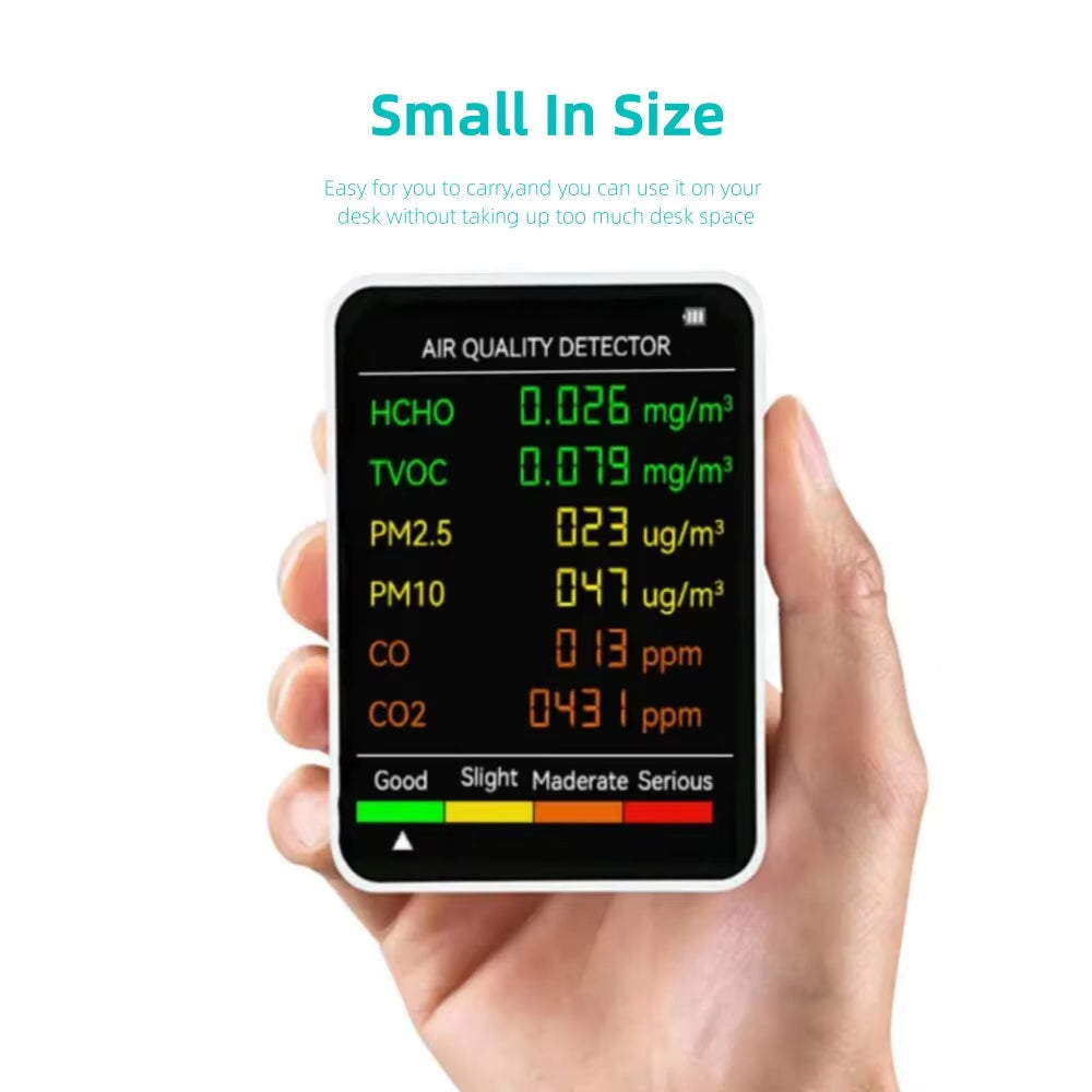 BreaEzvi 6-in-1 Indoor Air Quality Monitor with Real-Time CO2 Sensing