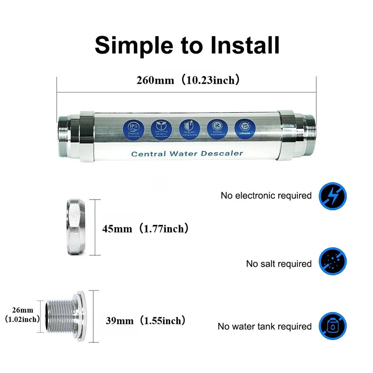 ClariVenix Salt-Free Whole House Water Softener & Descaler UK