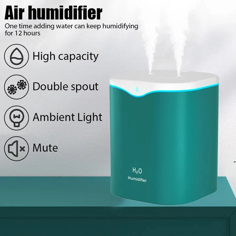 ClouDiaxi 2L Dual Nozzle Cool Mist Humidifier for Home & Office