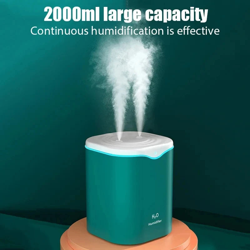 ClouDiaxi 2L Dual Nozzle Cool Mist Humidifier for Home & Office