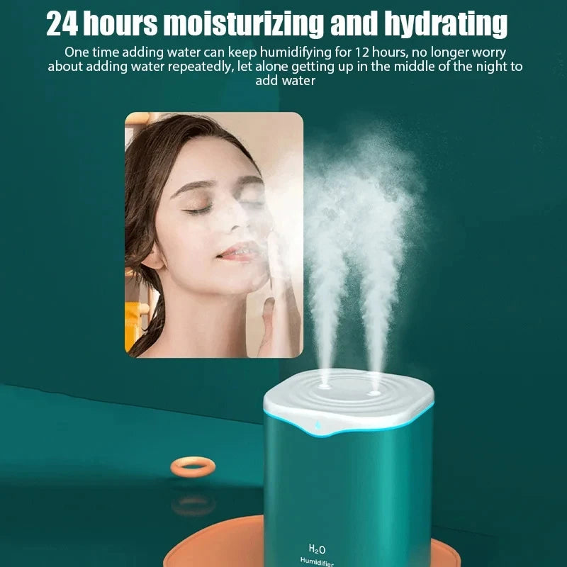 ClouDiaxi 2L Dual Nozzle Cool Mist Humidifier for Home & Office