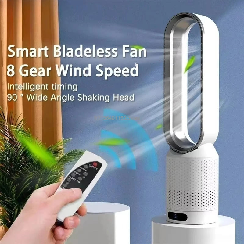 CoolLyxi Bladeless Tower Fan with 8 Speeds & Negative Ion Function