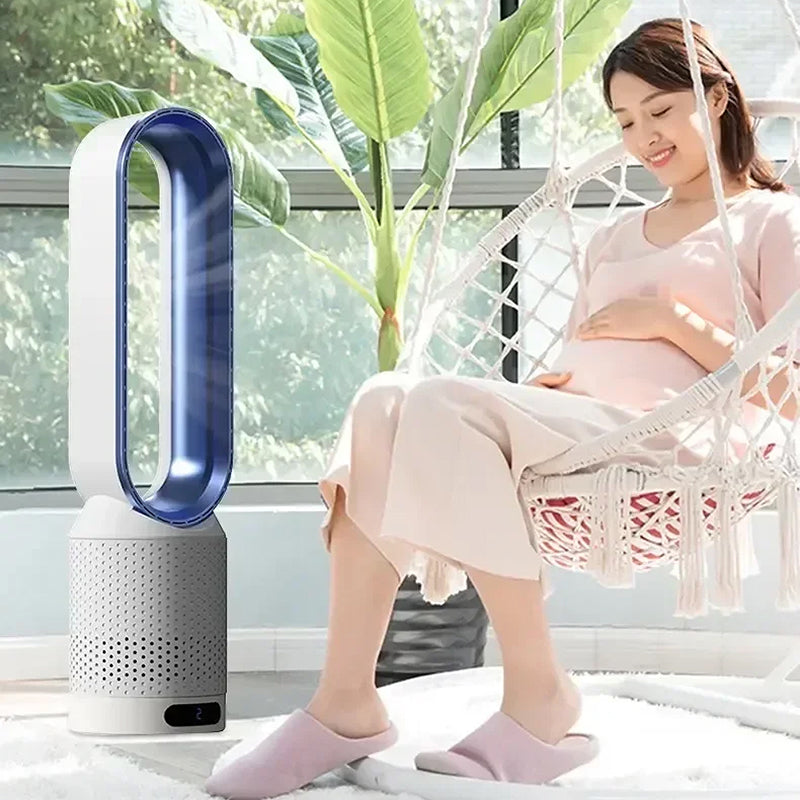 CoolLyxi Bladeless Tower Fan with 8 Speeds & Negative Ion Function