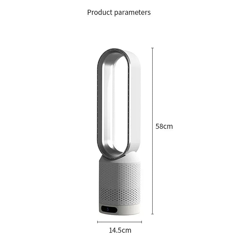 CoolLyxi Bladeless Tower Fan with 8 Speeds & Negative Ion Function