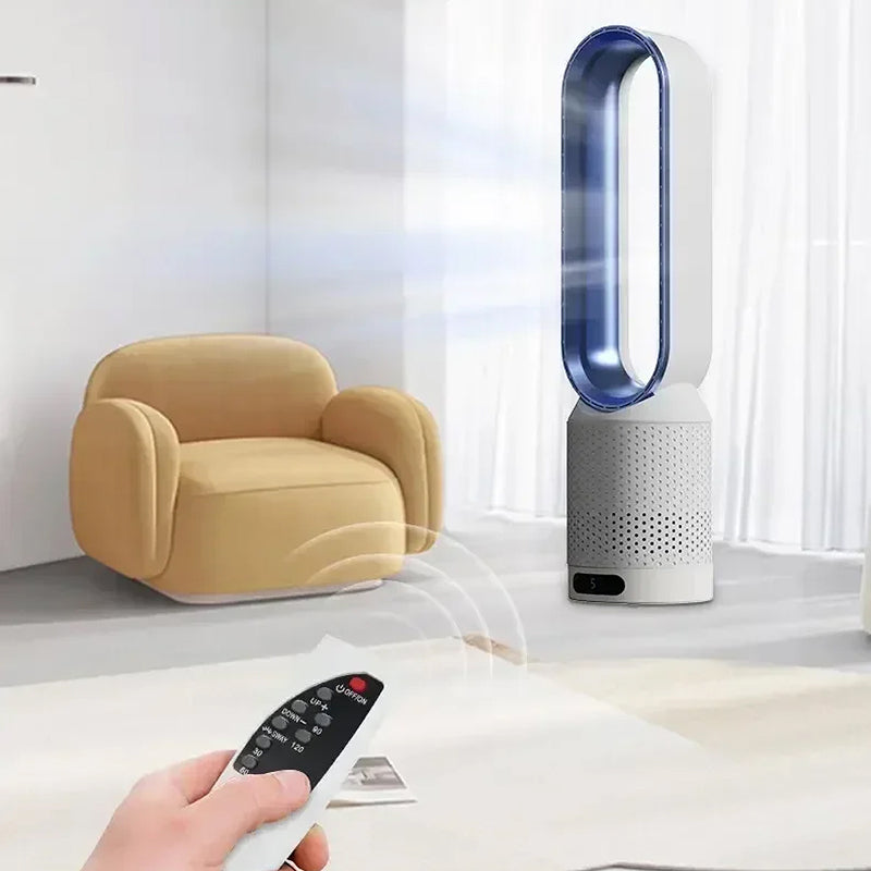 CoolLyxi Bladeless Tower Fan with 8 Speeds & Negative Ion Function