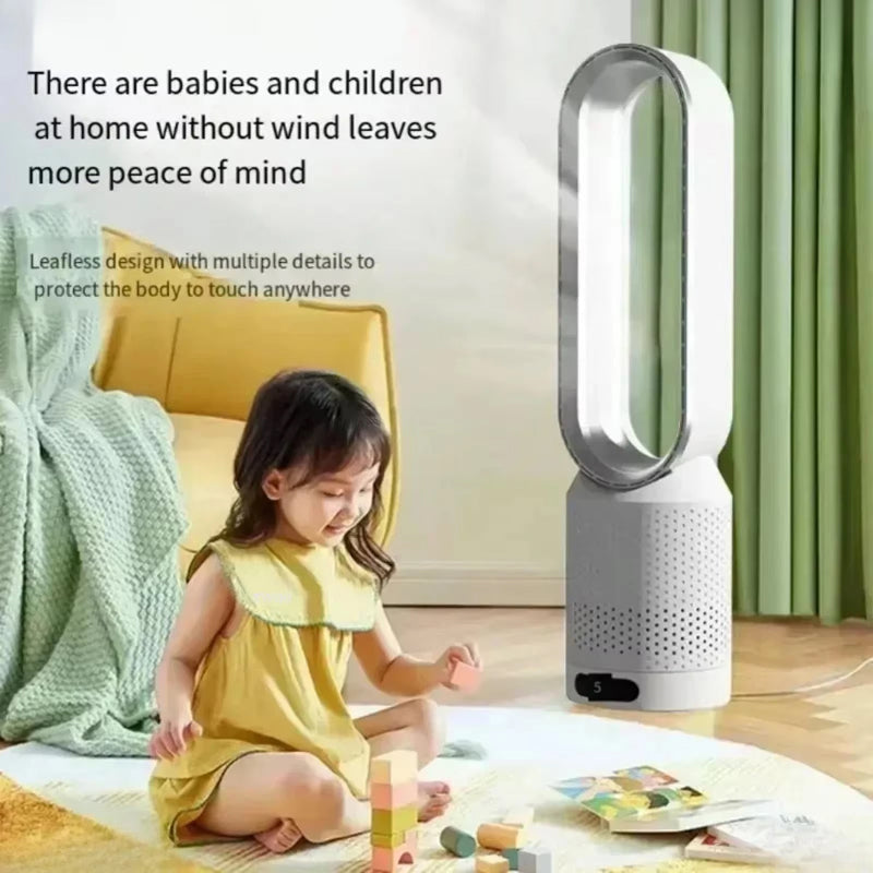 CoolLyxi Bladeless Tower Fan with 8 Speeds & Negative Ion Function