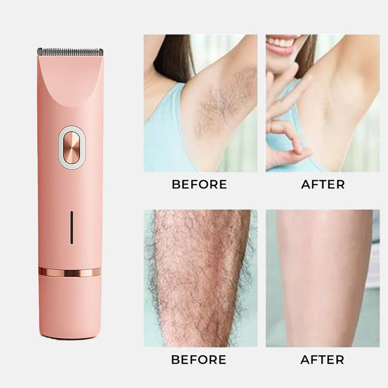 CurvEasi Painless Lady Shaver - Ceramic Blades & Dual-Head Trimmer