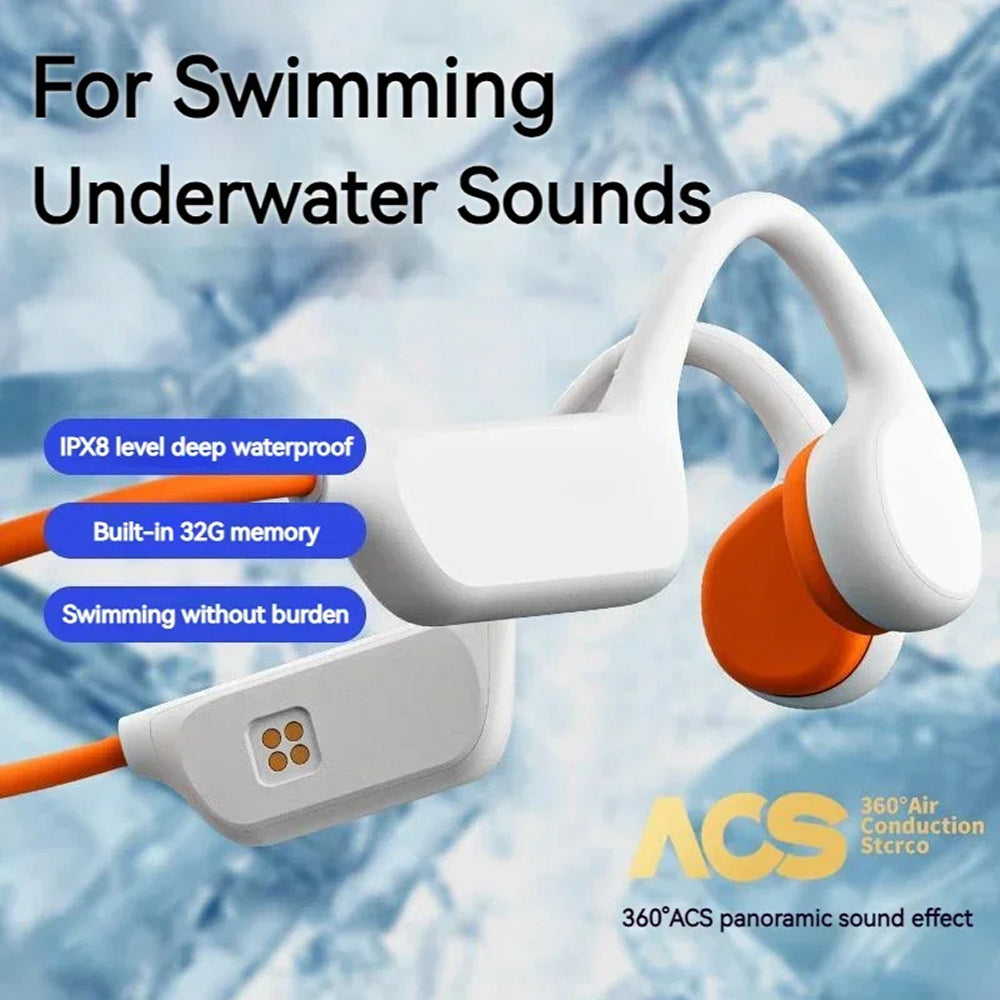 DeepWavix Bone Conduction Swimming Headphones - IPX8 Waterproof