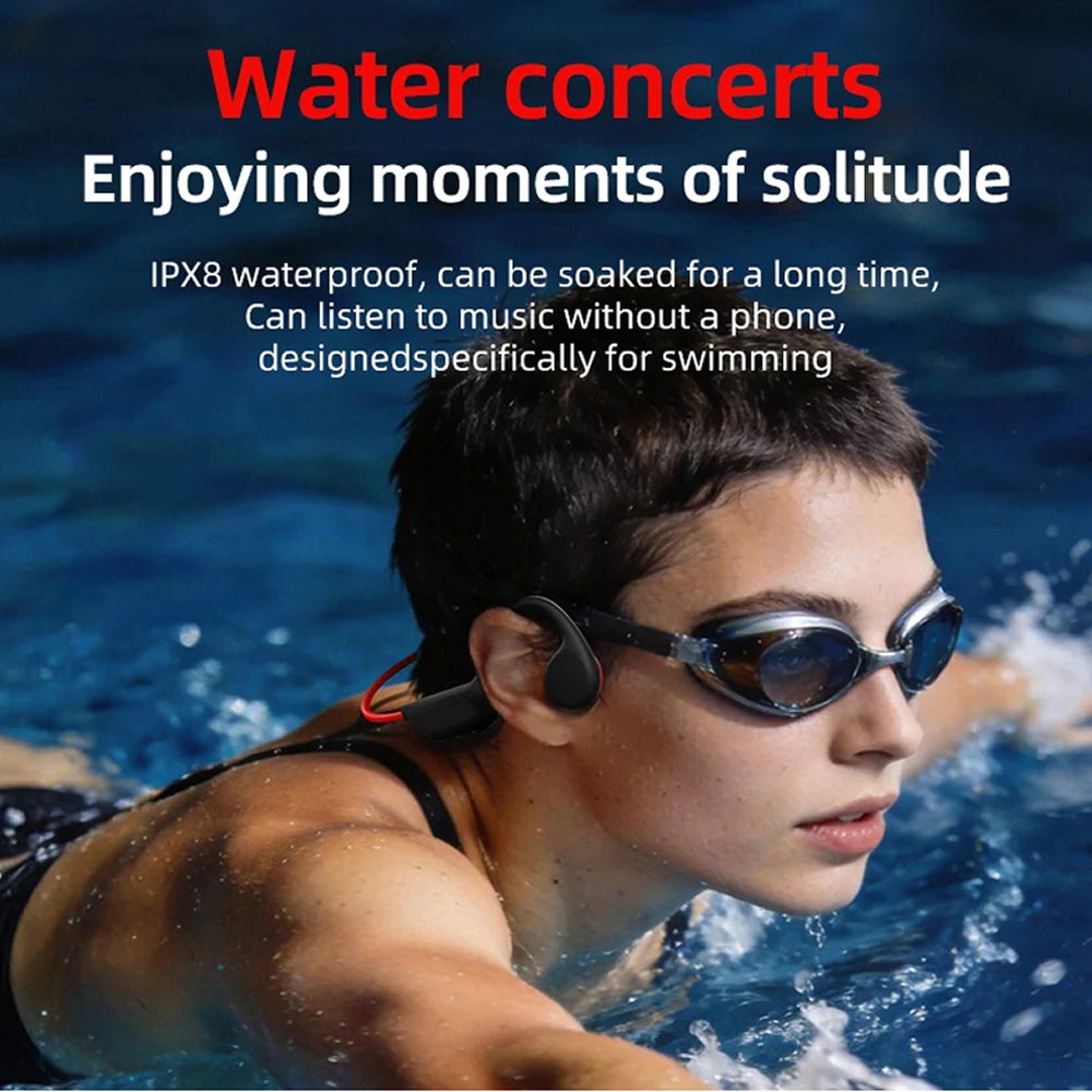 DeepWavix Bone Conduction Swimming Headphones - IPX8 Waterproof