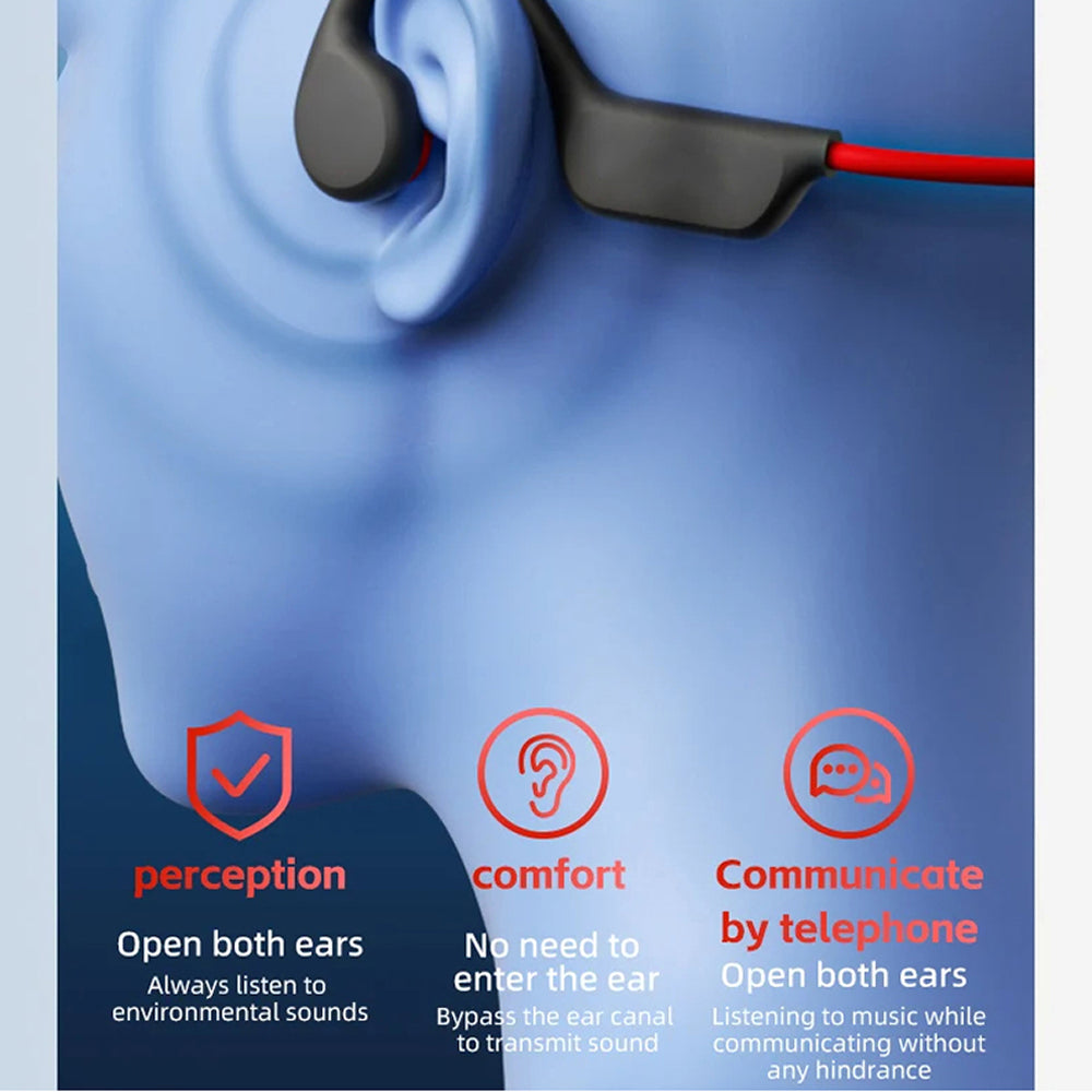 DeepWavix Bone Conduction Swimming Headphones - IPX8 Waterproof