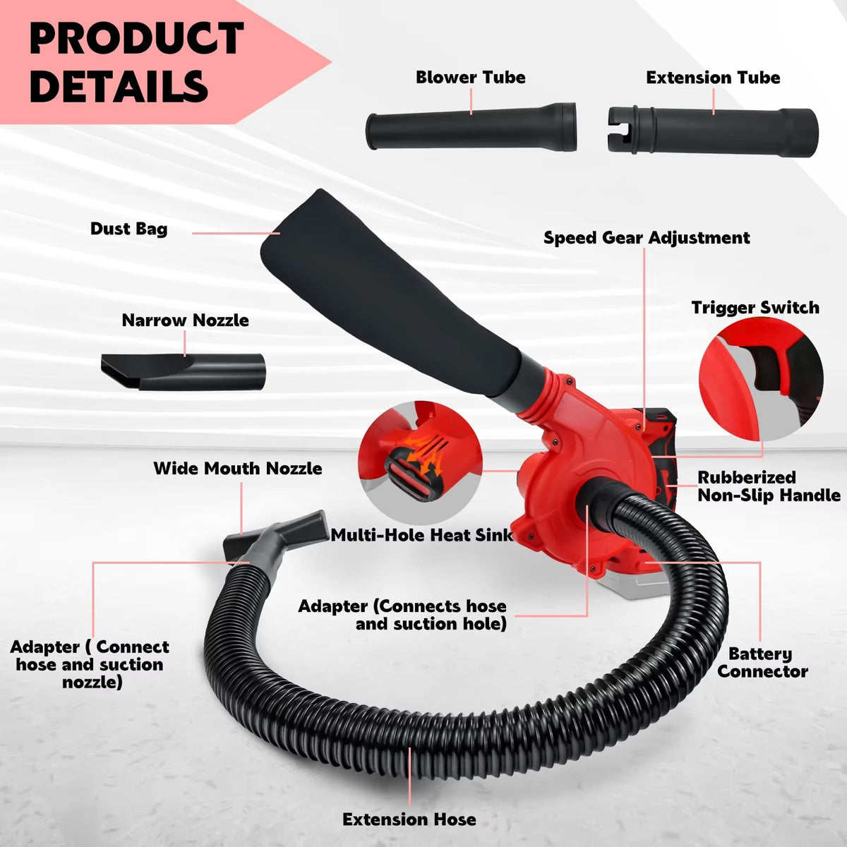 LeafiJet 2-in-1 Cordless Leaf Blower & Vacuum for Garden & Home