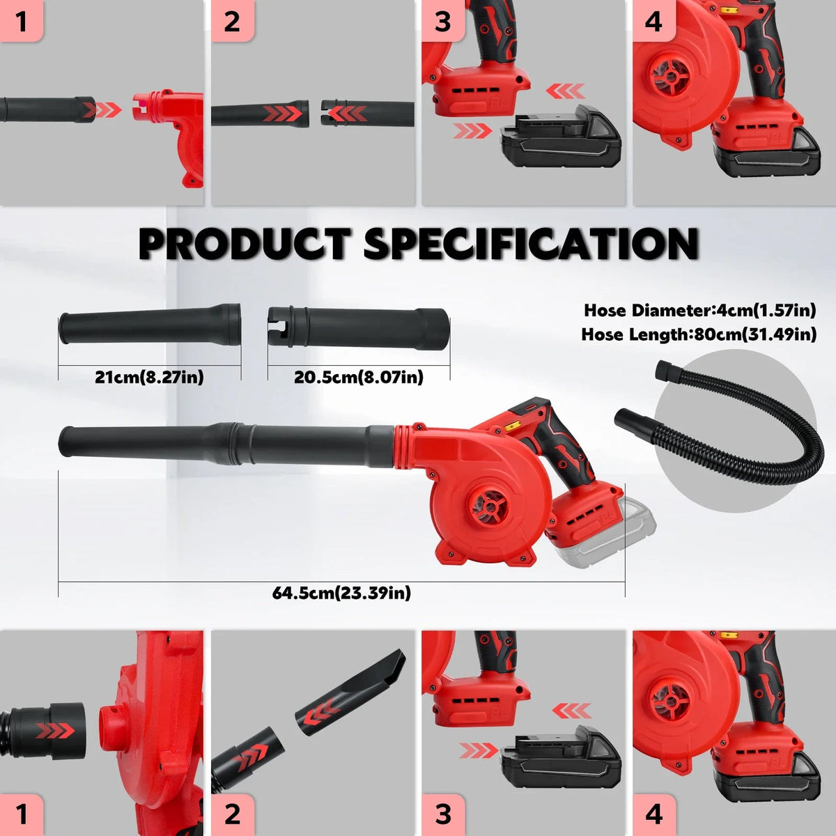LeafiJet 2-in-1 Cordless Leaf Blower & Vacuum for Garden & Home