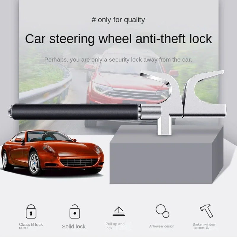 LockSpino Anti-Theft Steering Wheel Lock with Class B Copper Core