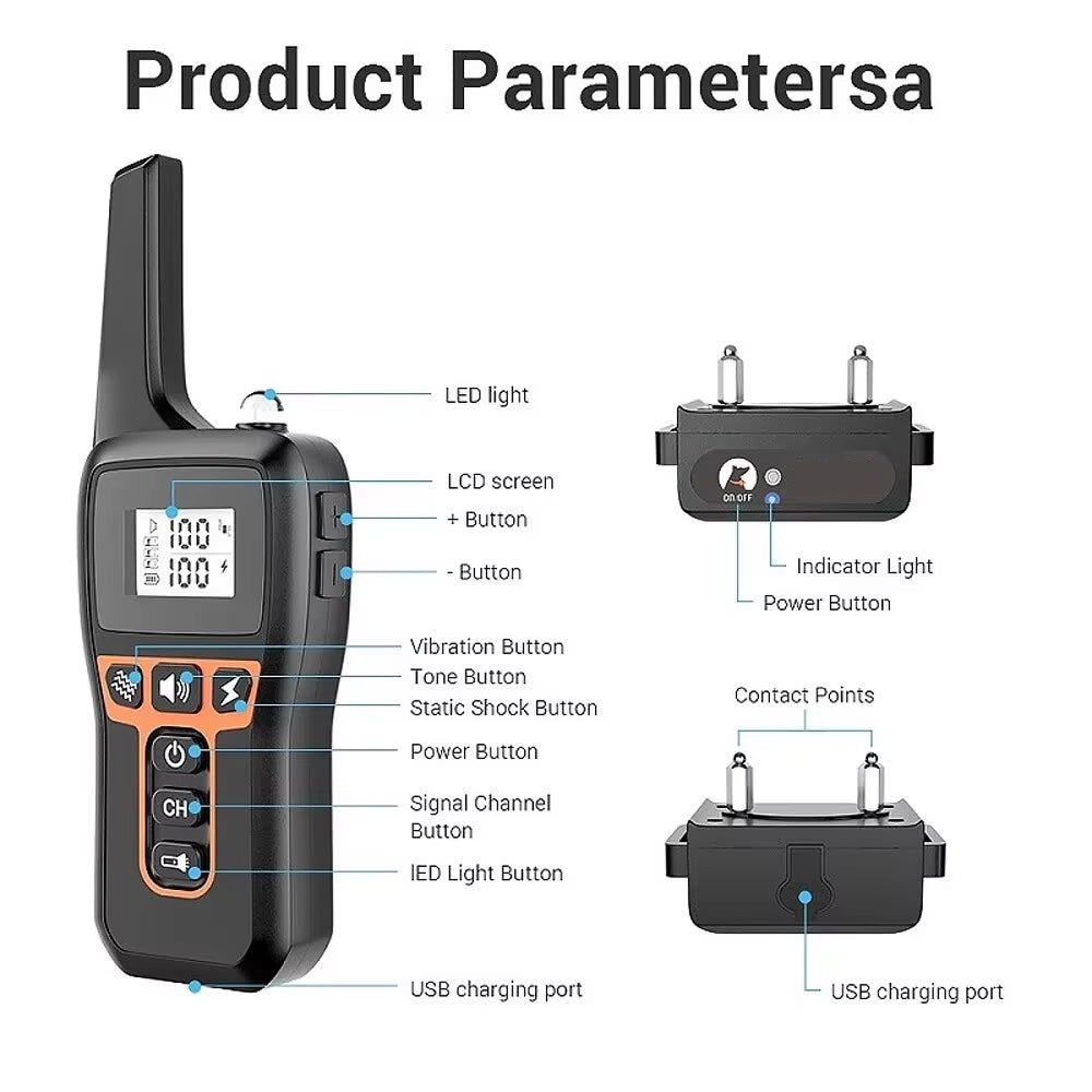 PawGofu Professional 1000m Remote Dog Training Collar UK