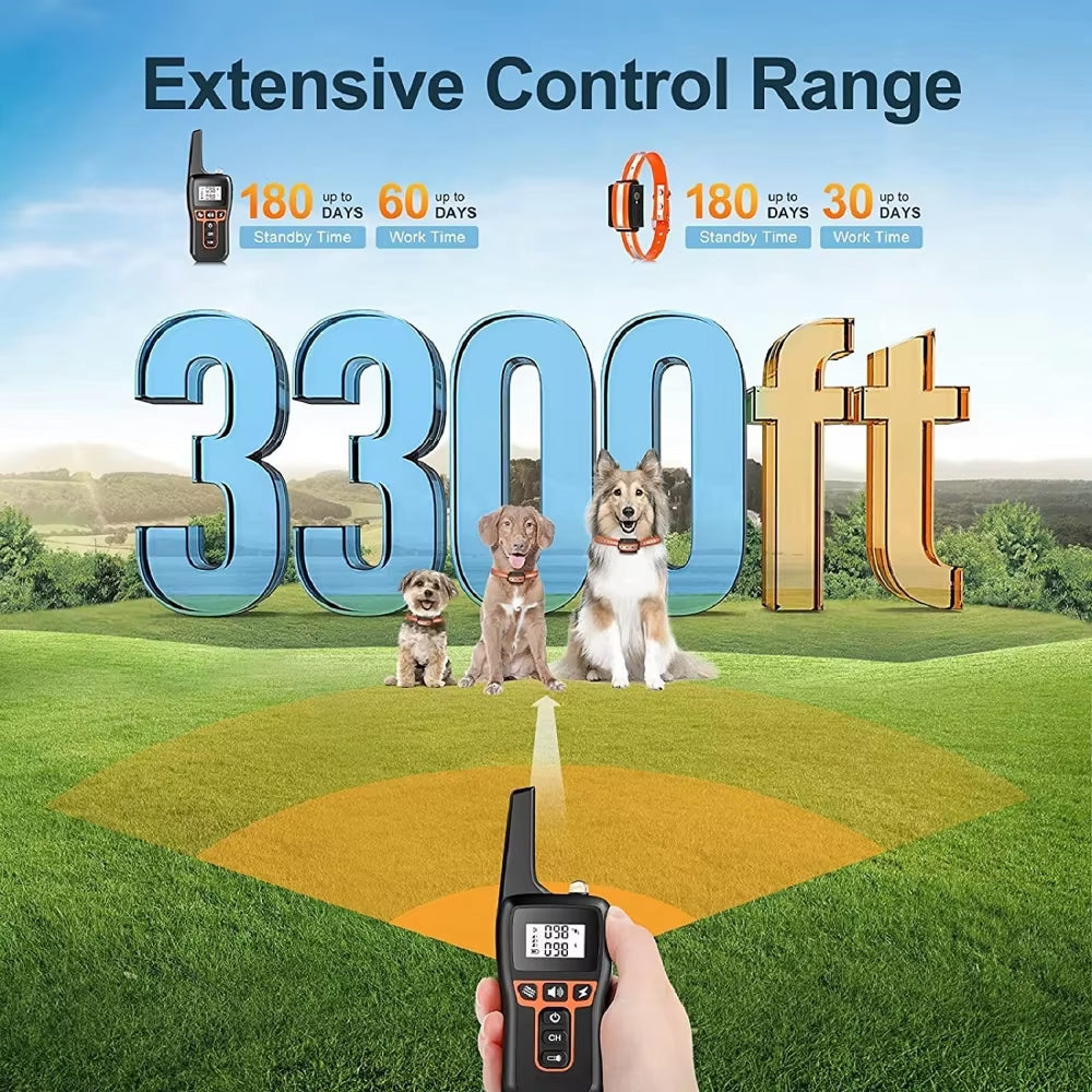 PawGofu Professional 1000m Remote Dog Training Collar UK