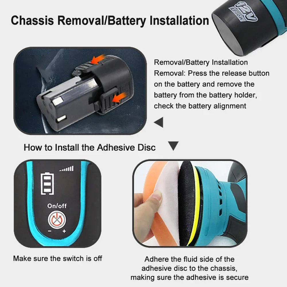 ShynexRo Cordless Dual-Action Car Polisher with 8 Speed Settings
