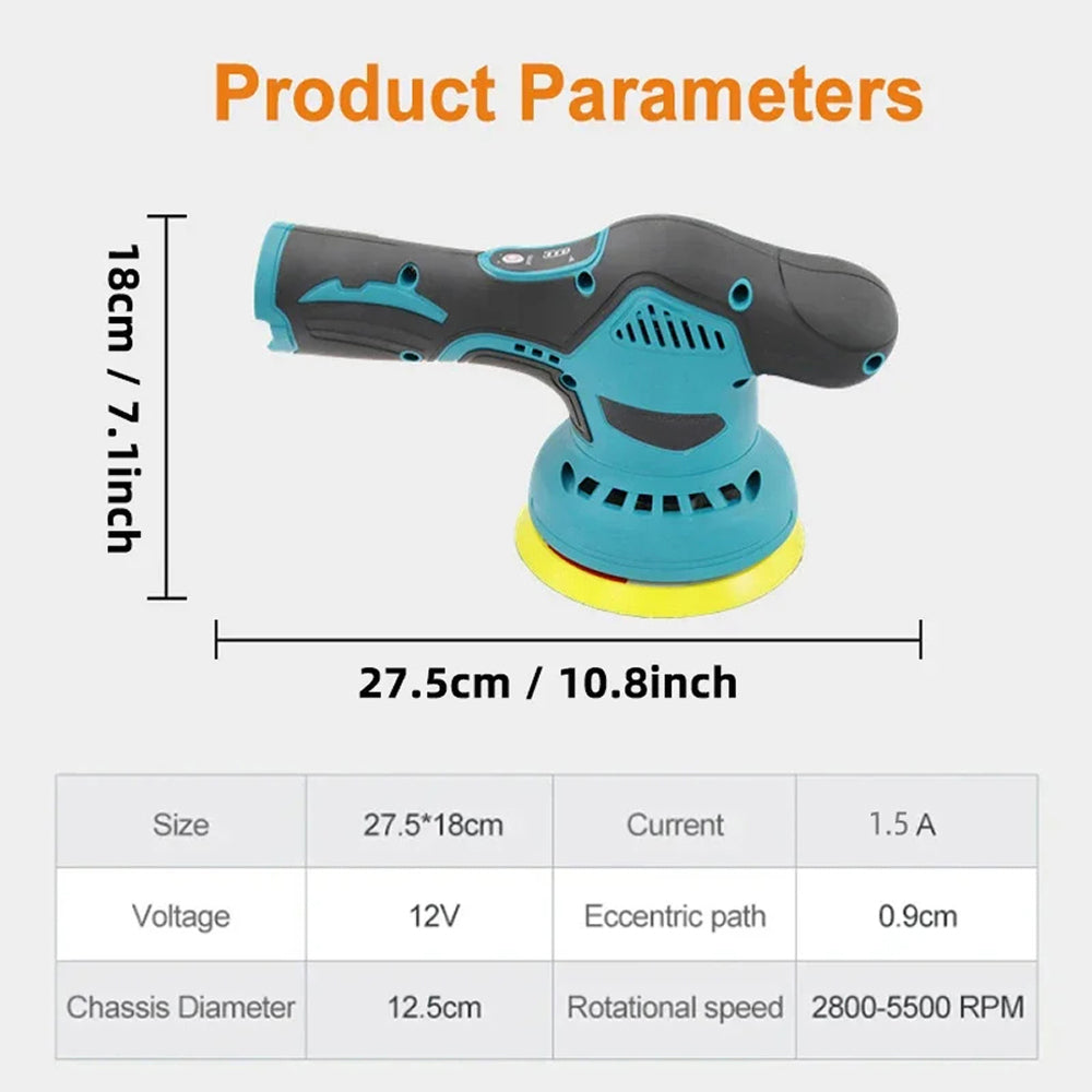ShynexRo Cordless Dual-Action Car Polisher with 8 Speed Settings