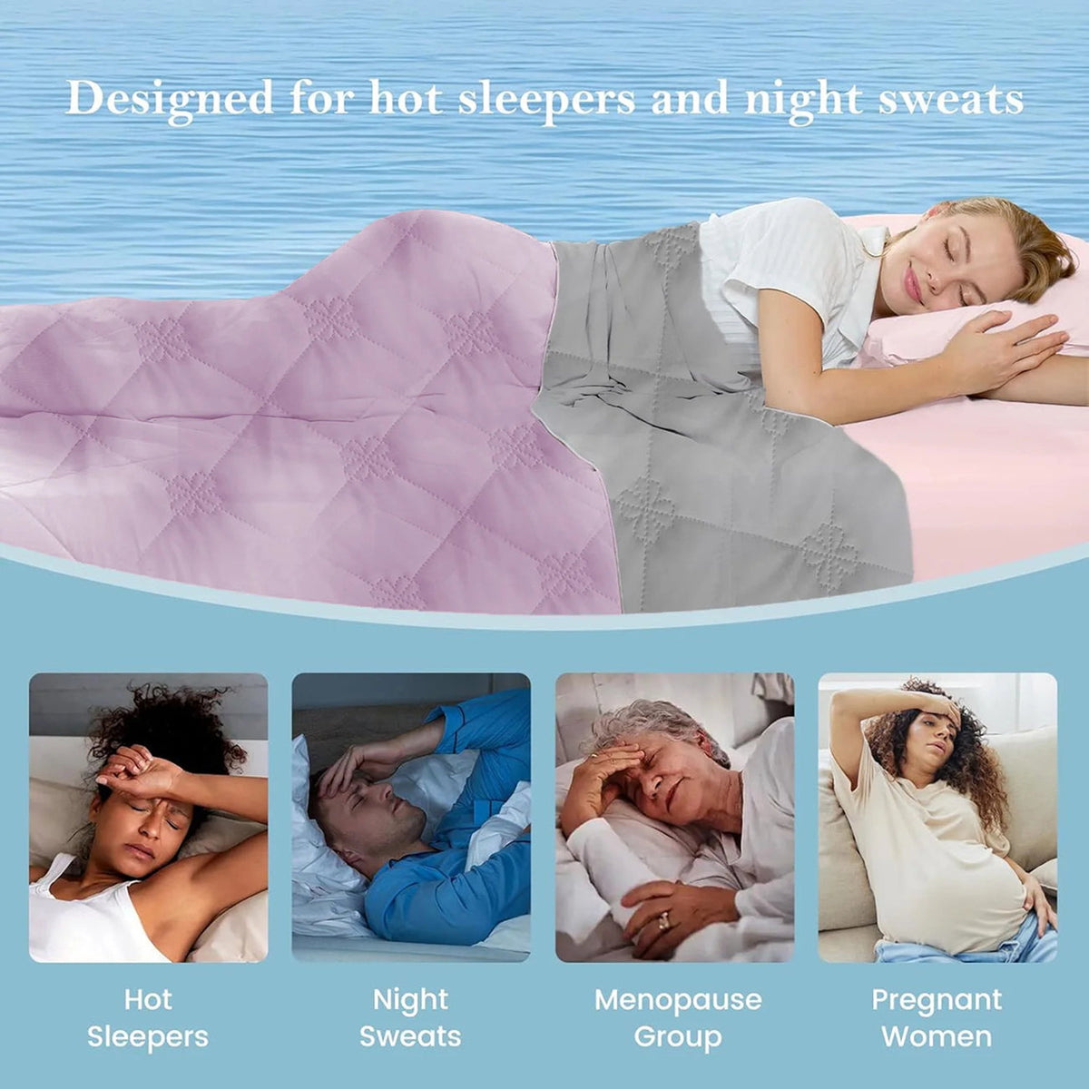SomnaKool Q-Max 0.45+ Cooling Blanket for Hot Sleepers