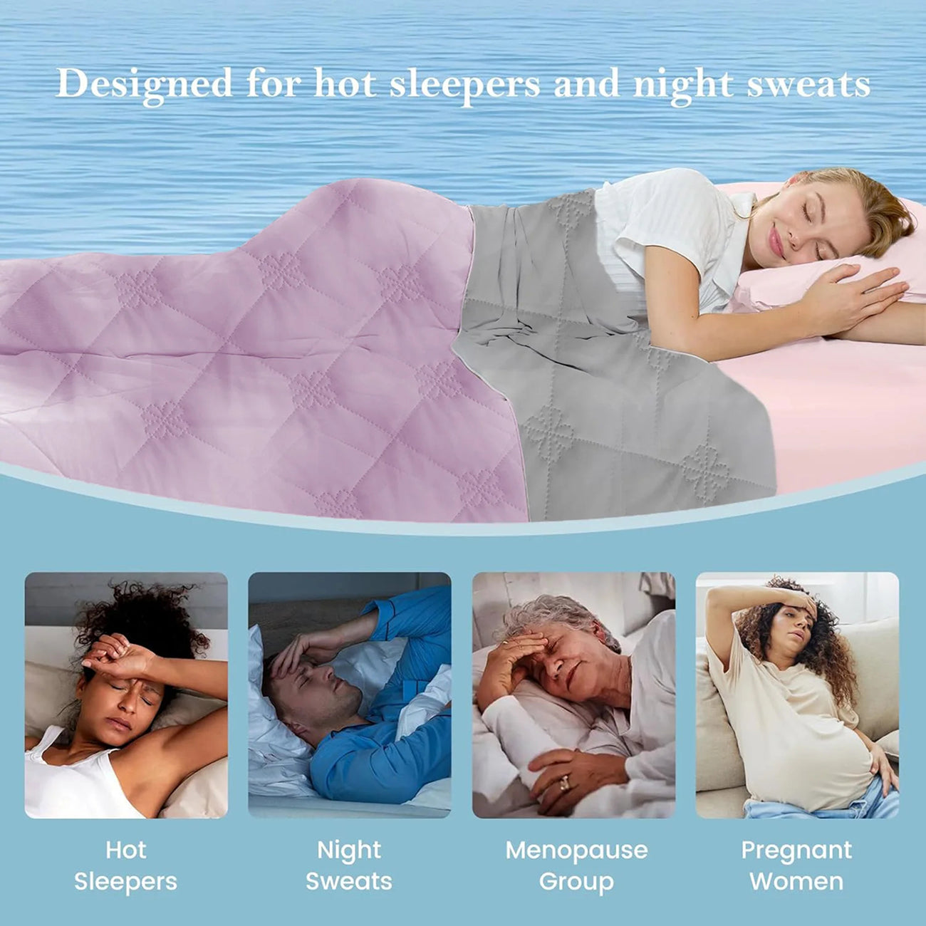 SomnaKool Q-Max 0.45+ Cooling Blanket for Hot Sleepers