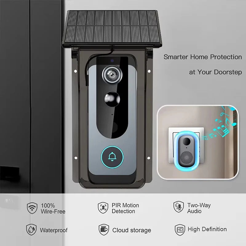 SunieCloak Solar Wireless Video Doorbell Security
