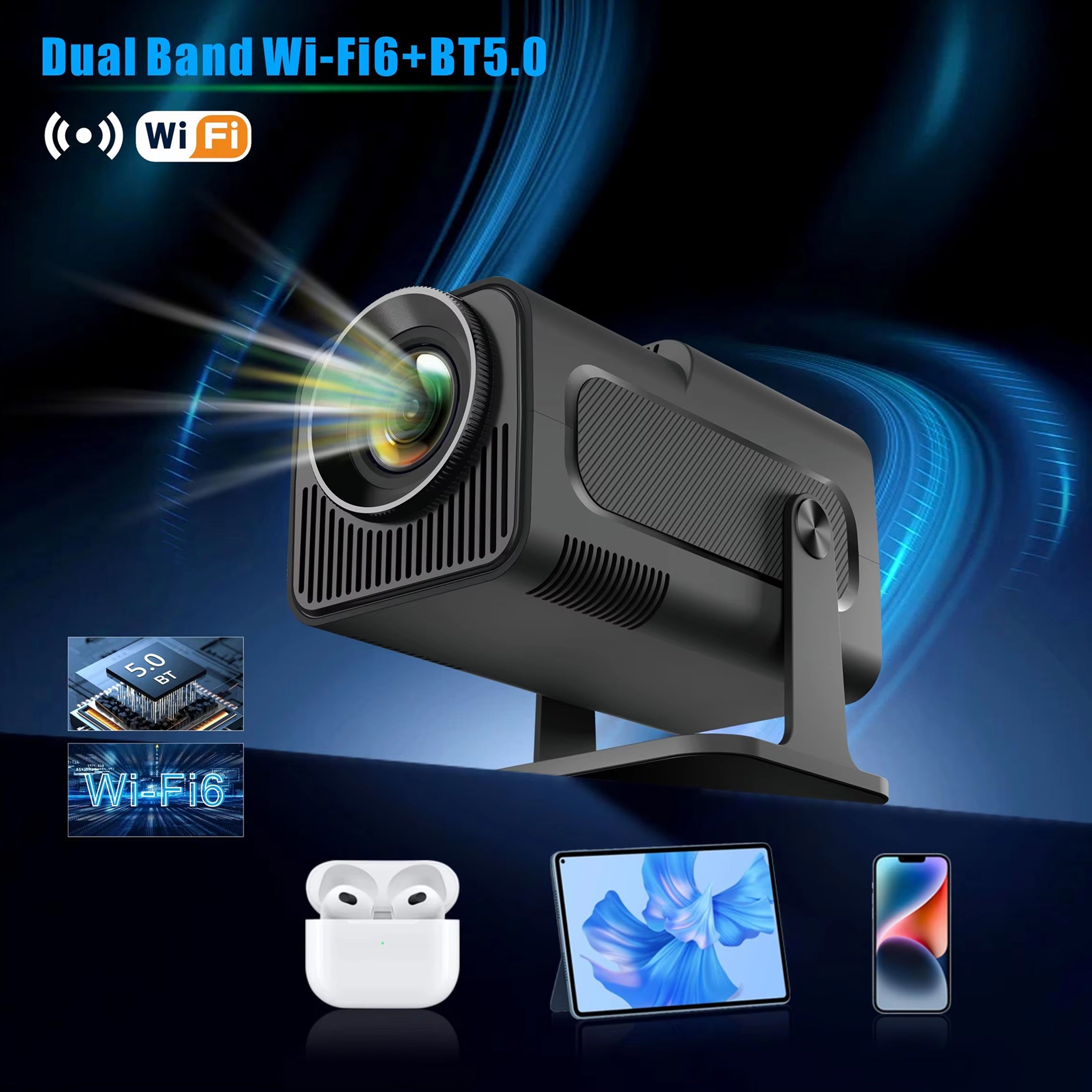 SuniiStage 1080p Smart Outdoor Projector with Android 11