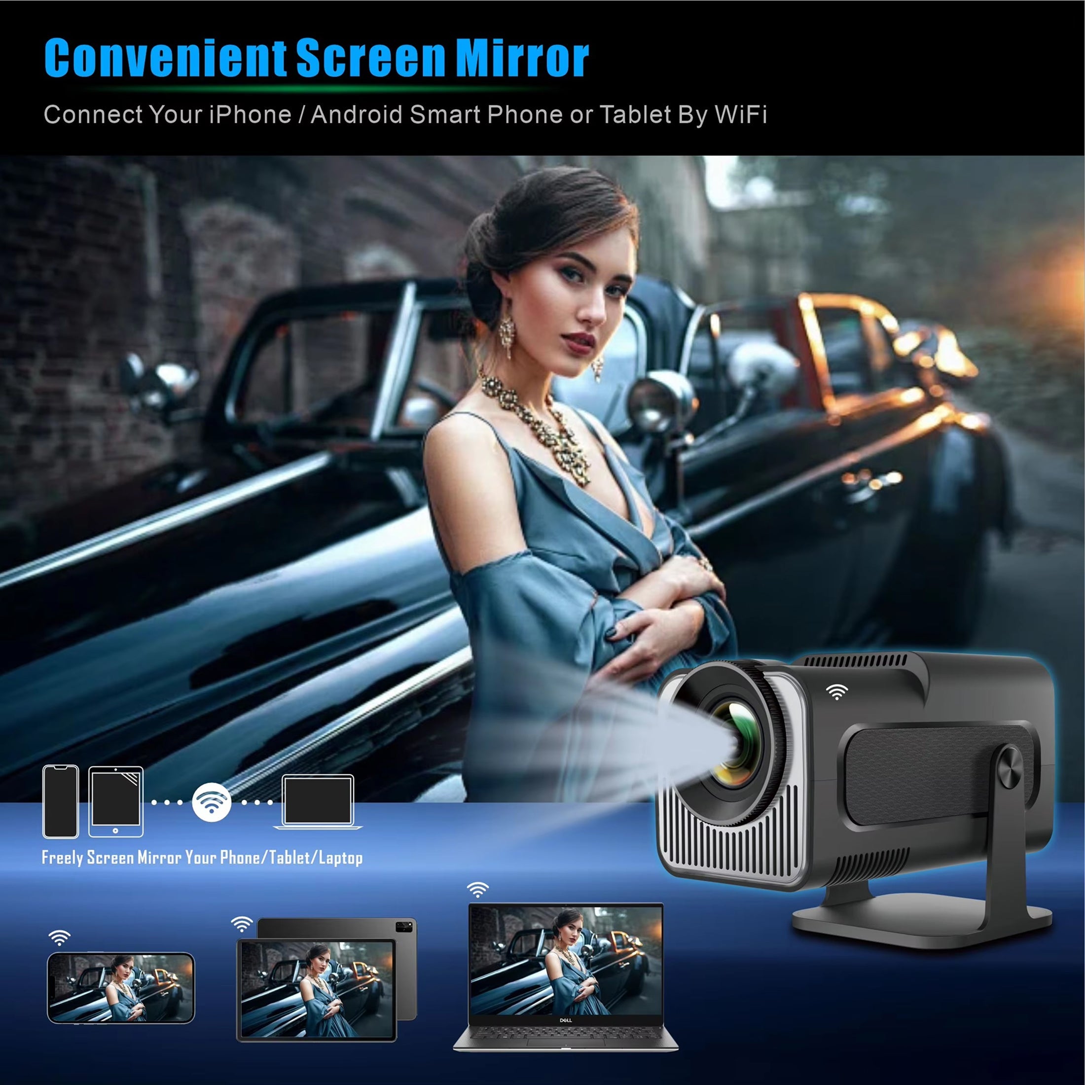 SuniiStage 1080p Smart Outdoor Projector with Android 11