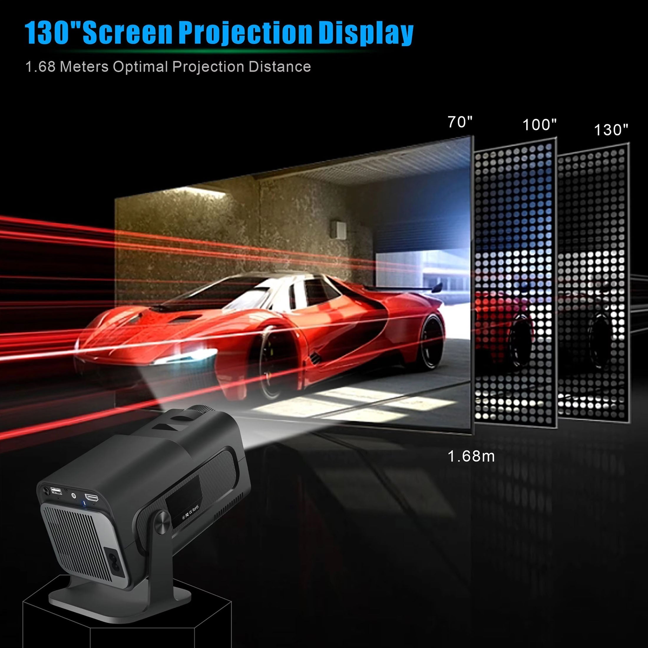 SuniiStage 1080p Smart Outdoor Projector with Android 11