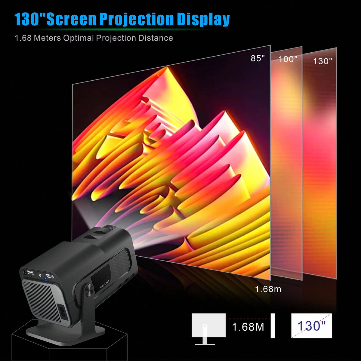 SuniiStage 1080p Smart Outdoor Projector with Android 11
