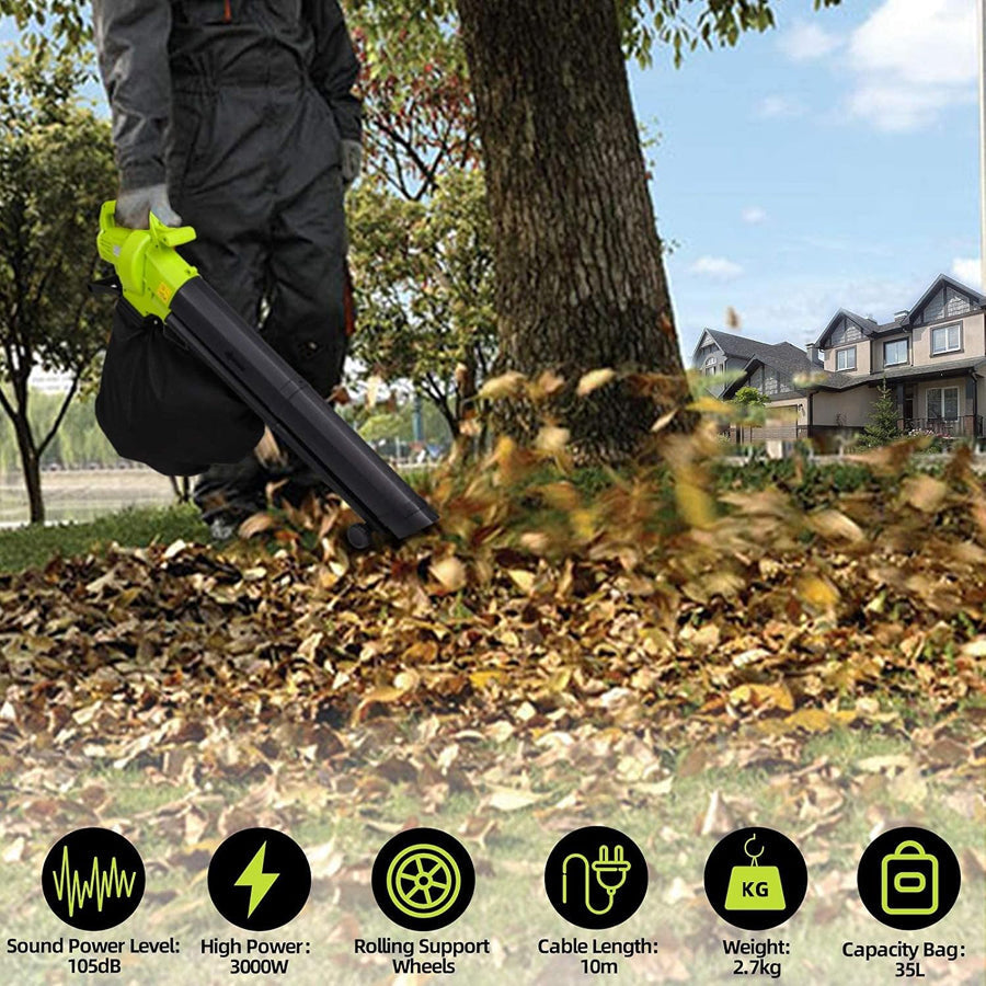 VacoLeaf 3000W Electric Garden Vacuum Blower Mulcher