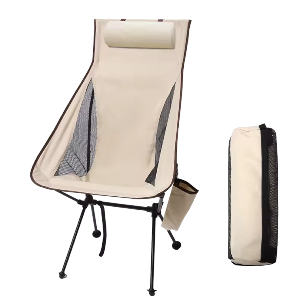 ZipoSeat Lightweight Folding Camping Chair with High Back